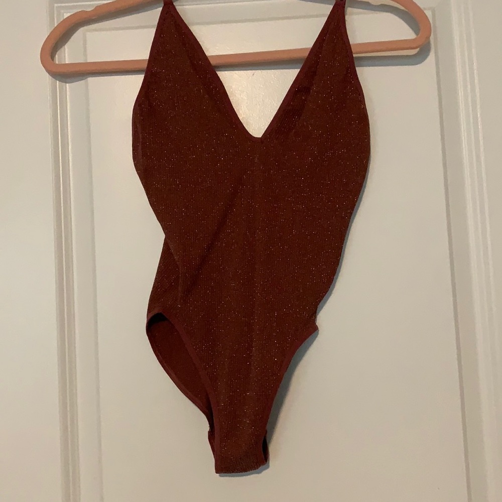 Burgundy bodysuit